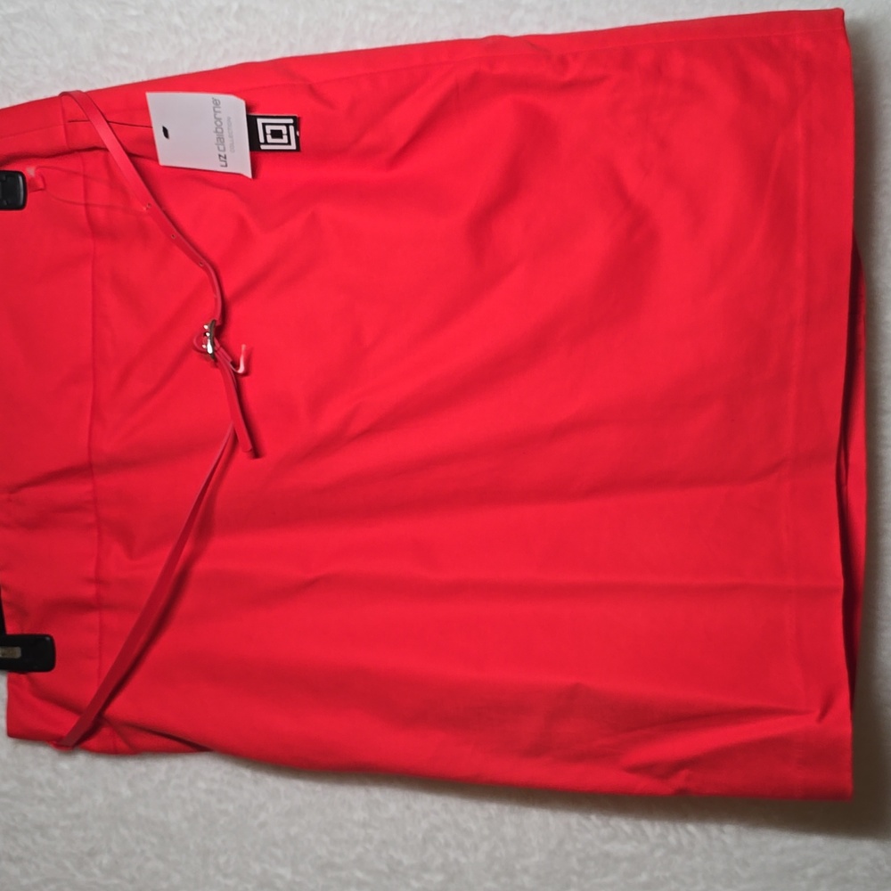 NEW NWT Liz Claiborne Coral/Hibiscus Pencil Skirt